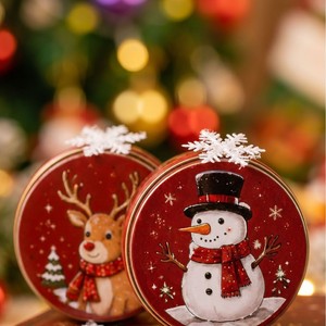 Juego de Velas Aromáticas de Navidad en Latas Metálicas, Decoración Navideña, Caja de Regalo, Diseño Rojo - Product Image 2