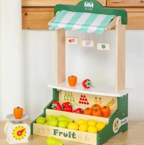 Carrito de tienda de juguetes de madera con <span class=keywords><strong>caja</strong></span> <span class=keywords><strong>registradora</strong></span> <span class=keywords><strong>realista</strong></span>-Supermercado de juego de simulación para niños para jardín de infantes - Product Image 1