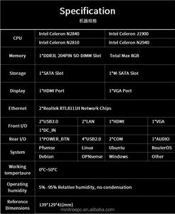 มินิพีซี Intel <span class=keywords><strong>Celeron</strong></span> N2840 J1900 DDR3 N4000 <span class=keywords><strong>J4125</strong></span> DDR4 อุปกรณ์ไฟร์วอลล์ขนาดเล็ก 2LAN คอมพิวเตอร์เราเตอร์ไร้พัดลม OPNsense PfSense - Product Image 5