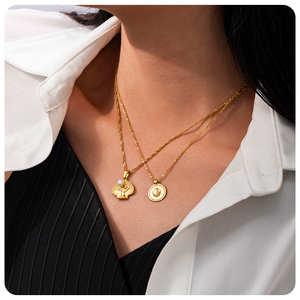 TG-3091 Nouvelle Arrivée Collier Pendentif Tendance Chaînes Coquillage Plage Océan Vénus Perle Charme Acier Inoxydable avec Zircon pour Femme - Product Image 2