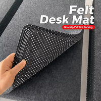 Tapis de bureau personnalisé en feutre anti-rayures avec logo personnalisé et support en PVC à points pour clavier et souris d'ordinateur de bureau