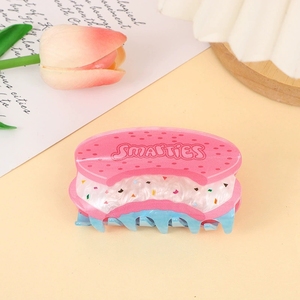 Barrettes à cheveux en acrylique rose imprimées avec des motifs de <span class=keywords><strong>chien</strong></span>, de <span class=keywords><strong>livre</strong></span>, de chapeau et de lunettes de soleil pour filles, taille moyenne, accessoires mignons et adorables - Product Image 3
