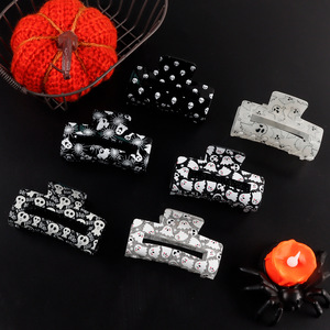 אקריליק חדש 8 ס "מ מודפס ילדה Halloween מרובע מצחיקה פנים מצחיק עיצוב פנים יפה עכביש אופנה נשים שיער ג 'G-70 - Product Image 3