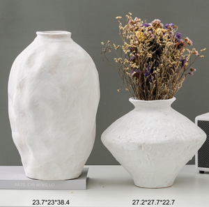 White Pattern Ornament Ceramic Flower <b>Vase</b> Large <b>Vase</b> Simple Ceramic <b>Vases</b> for Home Decor - Product Image 3