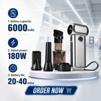Ventilateur turbo portatif sans balais 180W 6000mAh pour le nettoyage de voitures, PC et claviers - Vente en gros