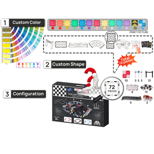 ילדים מסלול הרפתקאות מכונית משחק צעצועים שיש לרוץ 72 חתיכה מגנטי אריח הרכבת מסלול בניין בלוק צעצוע