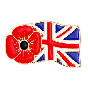 Broche drapeau coquelicot rouge épinglette créative en émail drapeau du Royaume-Uni - Product Image 1