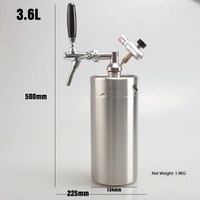 Fût à bière artisanal SIR 3,6 L en acier inoxydable 304 avec option de logo personnalisé