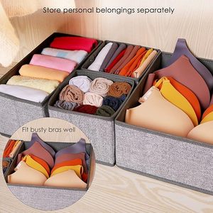 Juego de 6 cajones plegables para ropa interior, organizador de cajones, divisores de armario, caja de almacenamiento, ropa, calcetines, ropa interior, organizador de cajones - Product Image 5