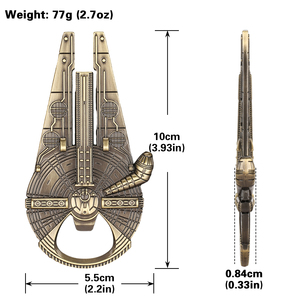 Party Club strumento in metallo portatile nave spaziale forma apribottiglie birra per gli uomini papà marito <span class=keywords><strong>figlio</strong></span> lui bronzo regali di birra - Product Image 3