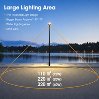 Lampe solaire de rue PRO 20W 3000lm équivalent 200W Longue durée de vie 8 ans 140x70 Type III Faisceau IP65 3CCT Double mode Montage flexible Extérieur