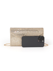 Bell Trendy Famous Brand Square Polyester Sparkling Rhinestone-studded Evening <b>Clutch</b> Bag Women Envelope Wholesale <b>Wedding</b> - Product Image 4