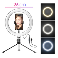 Travexel-anneau lumineux de Studio Photo Led 10 pouces, avec trépied, lampe, éclairage annulaire Portable, pour photographie et vidéo
