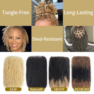 Cheveux brésiliens Remy 100 % naturels en vrac pour tresses afro pré-étirées – Sans produits chimiques - Product Image 4