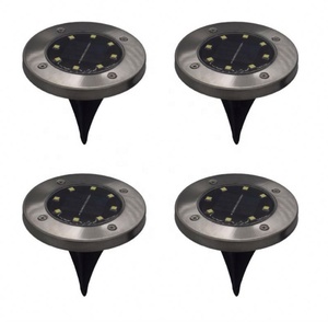 Tahan Air Disk Lampu Lantai Spike Solar Tanah 12LED Lampu Lampu Taman untuk Outdoor - Product Image 2