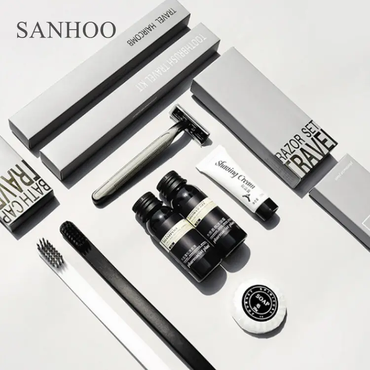 SANHOO Eco Full Set Ausstattungs kits Cotton Buds Gästezimmer Hotel ausstattung Zahnbürste für Reise flugzeuge