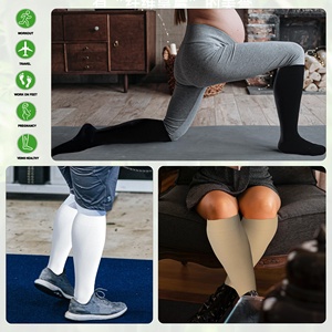 Calcetines de Compresión Deportivos de Bambú de Talla Grande, Resistentes a los Olores, para Recuperación Muscular, Alivio del Dolor, Amigables con la Piel, para Pantorrillas Anchas - Product Image 3