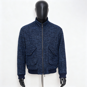 Doger personnalisé grande taille veste en <span class=keywords><strong>tweed</strong></span> ample chemisier court veste en <span class=keywords><strong>tweed</strong></span> manteau marron luxe bombardier manteau veste - Product Image 2