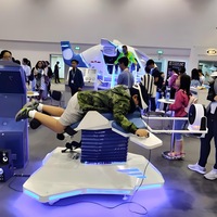 Simulador de Vuelo Dinámico de 360 Grados, VR, Movimiento de Vuelo, Uso en Parques de Atracciones Comerciales Interiores, Material de Metal y Plástico, 1 Jugador