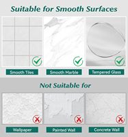 Support de rangement mural Étagères de douche en acrylique Adhésif pour salle de bain Étagère de rangement transparente pour douche