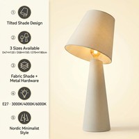 Lampe sur pied inclinable de style nordique, abat-jour en tissu de lin, base conique, E27, lumière ambiante chaude pour salon, chambre à coucher, bureau, 3 tailles