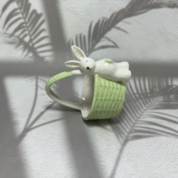 Panier à œufs de Pâques en céramique de style européen moderne, lapin, personnalisable, taille personnalisable pour la maison, le jardin, l'hôtel, le bureau