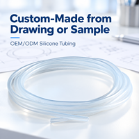 Tuyau en silicone translucide sur mesure avec orifice rond lisse, tube flexible pour le transfert de fluides et applications OEM personnalisées