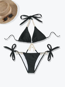 2026 New European And <b>American</b> Split Bikini Fashion European And <b>American</b> Women's <b>Clothing</b> Chain High-End Sexy Swimsuit - Product Image 2