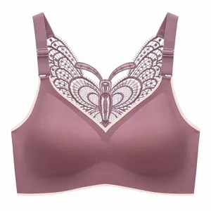 factory wholesale quality women strapless push up crochet butterfly backless wireless comfortable plus size bra