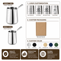 HC Wholesale Tasse à Latte Art en Acier Inoxydable 304, 250-1000ml, Tasse à Café Épaissie 201/304 avec Mesures, OEM 5 pièces pour Cafés et Vente au Détail
