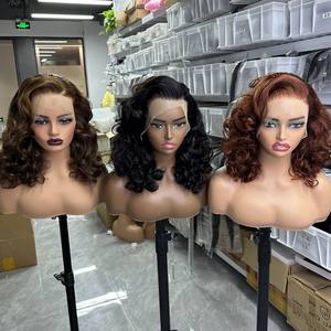 GL listo para enviar cabello virgen de onda suelta hinchable brasileño prearrancado 13x4 pelucas delanteras de encaje transparente cabello humano para mujeres negras - Product Image 1