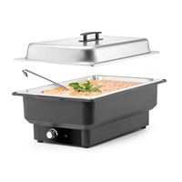 Chauffe-Plat Électrique Rectangulaire en Acier Inoxydable avec Couvercle pour Buffet, Idéal pour Hôtels, Restaurants et Traiteurs