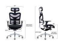 Chaise de bureau à domicile Certification BIFMA Vente en gros Chaise de bureau d'ordinateur confortable et pivotante Chaise ergonomique en maille avec repose-pieds