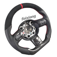 Volant sport en cuir et fibre de carbone personnalisé en forme de D, diamètre standard, 3 branches, pour MINI Cooper S/JCW (Série F)