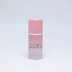 ลิปกลอสทรงหกเหลี่ยม หัวแปรงใหญ่ สีชมพู 7 มล. บลัชออนแบบน้ำ บรรจุภัณฑ์หลอดพลาสติกเปล่าสำหรับลิปกลอสแบบกำหนดเองได้ - Product Image 1