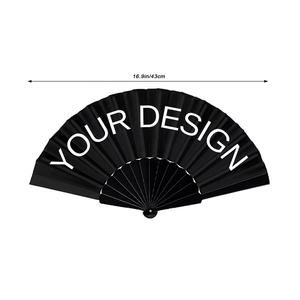 High Quality Customized Printed <b>Folding</b> <b>Fans</b> Personalized Bamboo Handheld Eco-Friendly Promotional Items with Carved Logo - Product Image 3