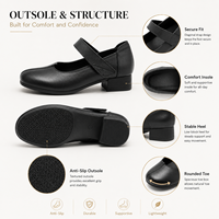 Chaussures décontractées élégantes pour femmes en cuir souple noir de luxe à talon carré avec bride auto-agrippante pour le quotidien – Vente en gros