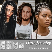 Vente en gros 260pcs anneaux de cheveux tressés or argent bijoux de cheveux pour dreadlocks accessoires de cheveux breloques