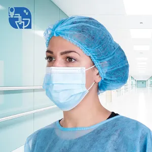 Gorro de enfermera con doble clip elástico médico desechable bouffant quirúrgico no tejido gorra para Anestesiología