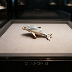 Broche Dauphin en Alliage de Zinc Plaqué Or, Forme Animale, Épingle Tendance, Bijou Unisexe, Cadeau - Product Image 3