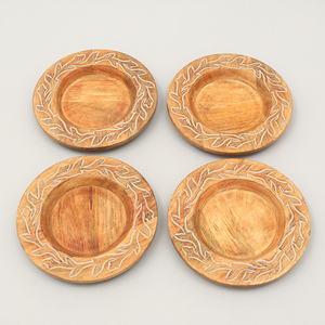 Assiette de service artisanale en bois de 13 pouces, vaisselle artisanale pour les dîners - Product Image 4