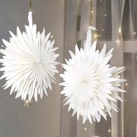 Ychon personnalisé fait à la main pliant suspendu fenêtre lanterne en papier décoration en gros luxe suspendu papier plié lumière