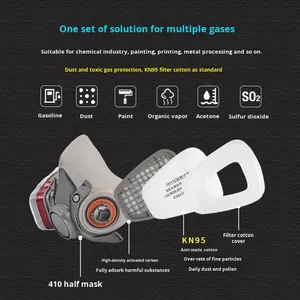 Máscara de Gas de Protección Facial Completa, Anti-Impactos, Reutilizable, Contra Polvo Industrial y Gases Tóxicos, Respirador Especial <span class=keywords><strong>para</strong></span> Pintura en Aerosol - Product Image 6