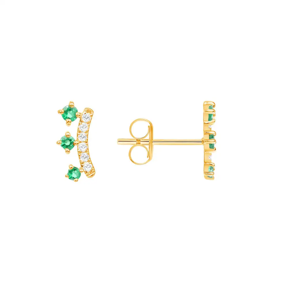 S925 argento Sterling verde turchese 5a orecchini di zircone Multi-stile combinazione Set smeraldo CZ oro placcato orecchini 18k
