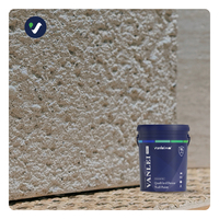 Acrylique mat écologique pour revêtement liquide, usage intérieur/extérieur, prévention incendie et humidité, application au pinceau, effet pierre calcaire