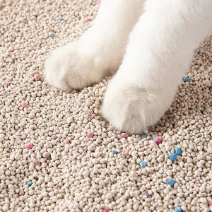 Silika Gel pasir tahu 3,8l pengisi kotoran kucing bersih 97% + 3% kristal biru bentonit kotoran kucing untuk pembersih Toilet kucing