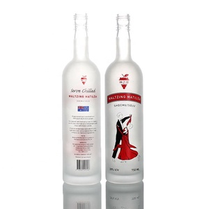 Tùy Chỉnh Logo Đen In Ấn Thêm Đá Lửa Chai Thủy Tinh Sương Giá Rượu Chai 750Ml 700Ml Rượu Mạnh Chai Thủy Tinh - Product Image 5