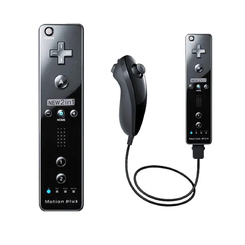 รุ่นใหม่2 In 1 Motion Plus รีโมทคอนโทรลไร้สายพร้อม Speeder สำหรับ Wii ที่มีการสั่นสะเทือน