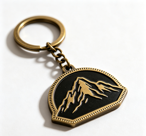 Custom Metal Key Chain Brass Tone Enamel Keyring Shield Shape Logo Pendant for Bags <b>Backpacks</b> - Product Image 1