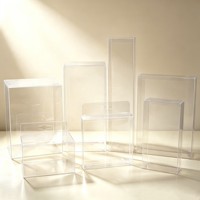 Boîtes d'emballage transparentes en PET, boîtes en plastique transparentes vides en PVC pour haut-parleurs, boîtes de rangement en plastique de grande taille avec fond automatique